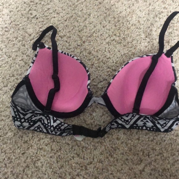PINK Black and White Lightly Lined Bra - Picture 2 of 4
